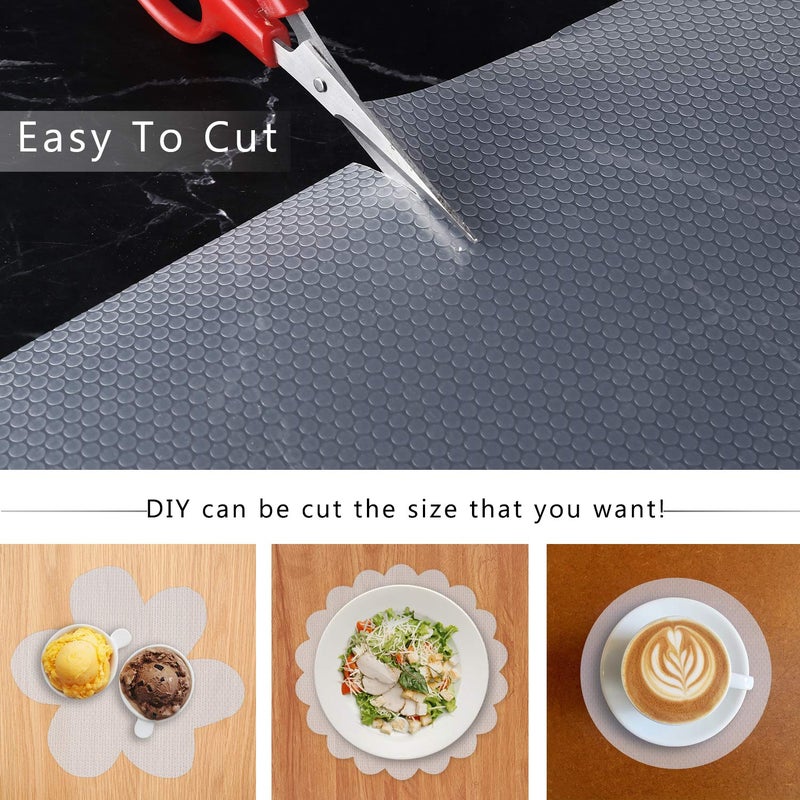 HooTown Shelf Liner Kitchen Cabinet Drawer Mats 23.6 Inch Wide x 13 Feet Long, Non Slip EVA Plastic Water Resistant Pad for Bathroom Drawers,Shoe Shelves, Under Sink, Clear - Image 3